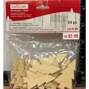 Creatology Christmas Wood Sticker Tree Cutouts Craft Embellishment 24 Piece Set